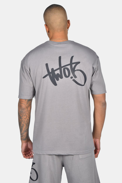 Ανδρικό Oversized T-Shirt Two Brothers Γκρί