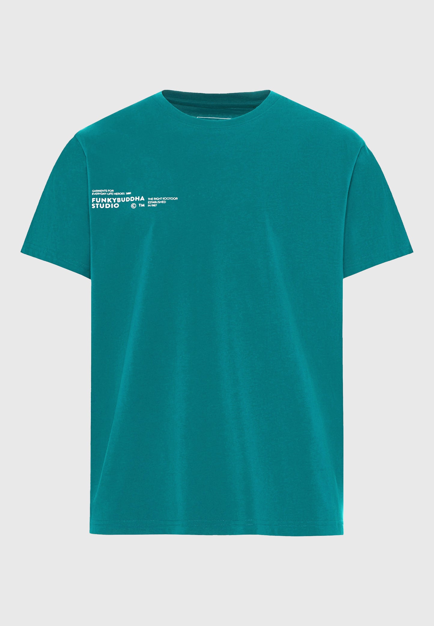Ανδρικό T-shirt Logo Print Funky Buddha Πετρόλ