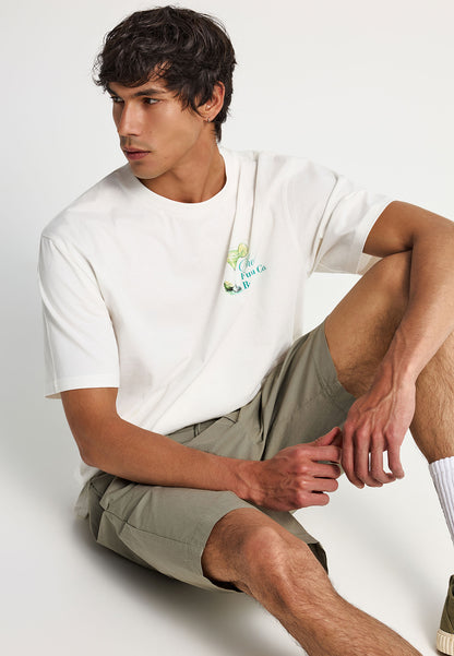 Ανδρικό T-Shirt Funky Buddha Margaritas Print Λευκό