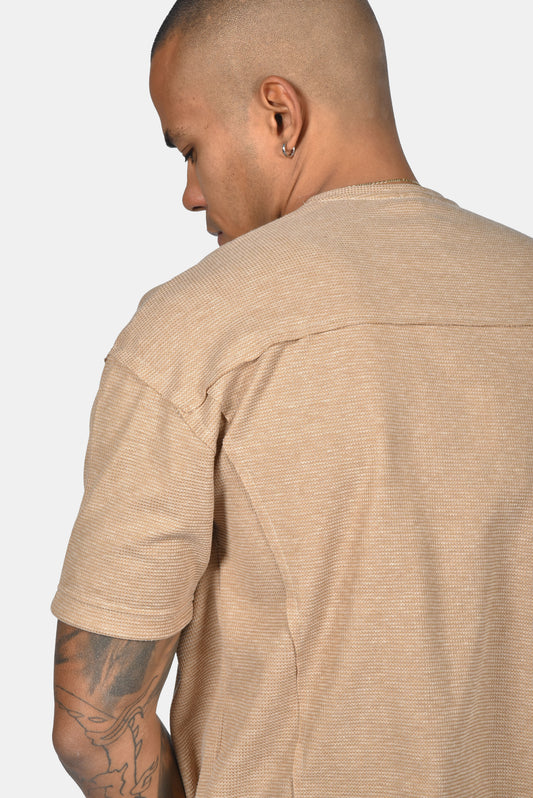 Ανδρικό t-shirt waffle Two Brothers Μπέζ