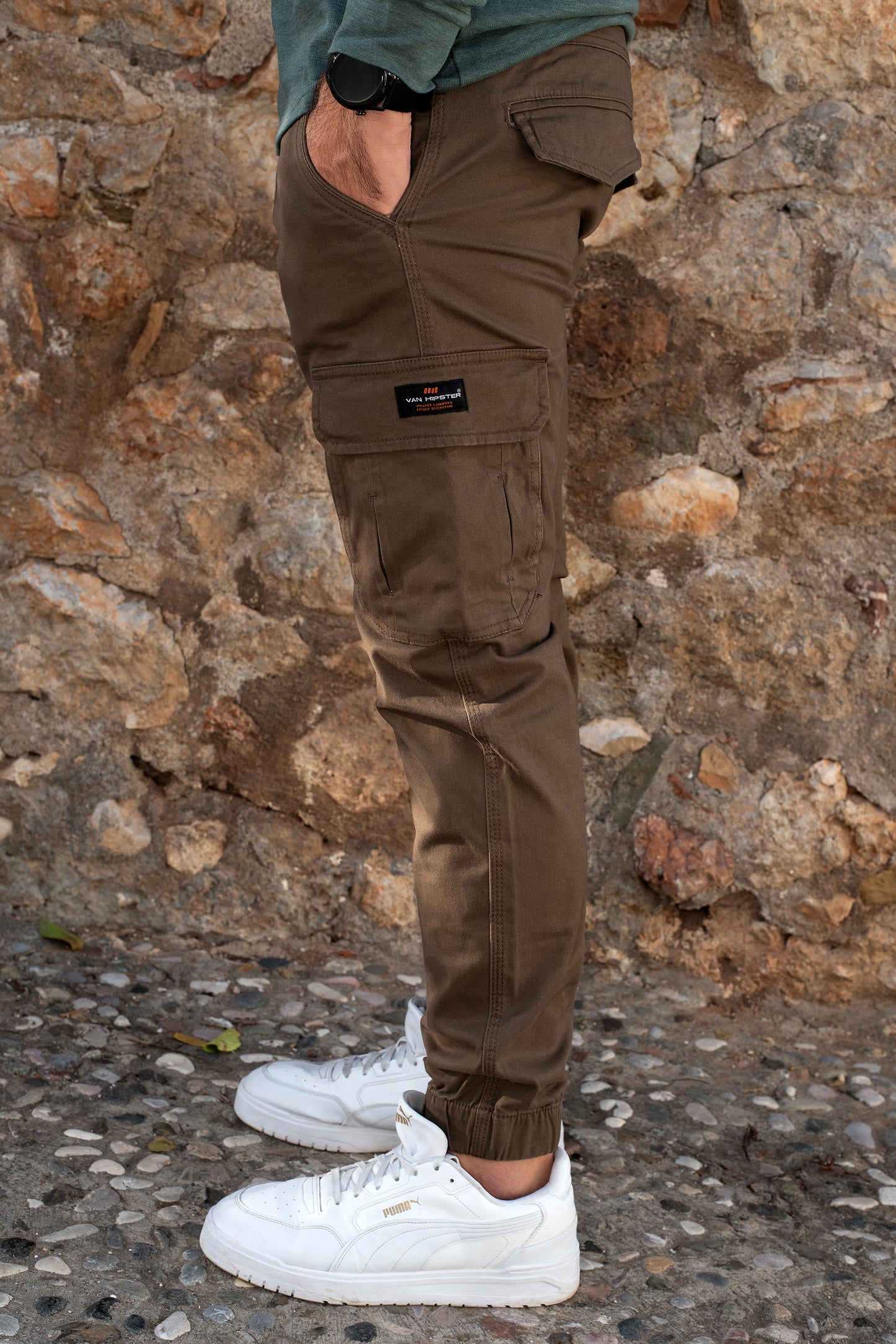 Παντελόνι Cargo Με Λάστιχο Vanhipster - Καφέ