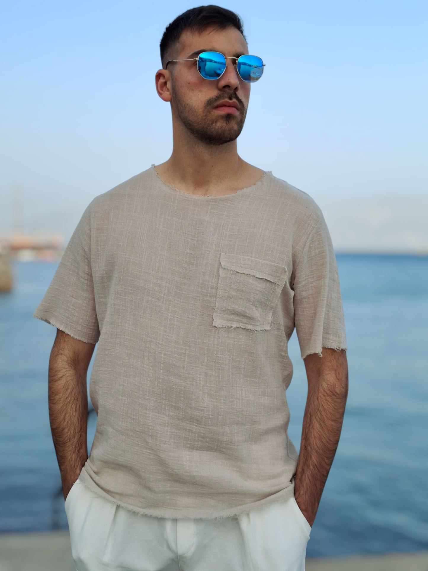 T-Shirt Terazza - Μπεζ