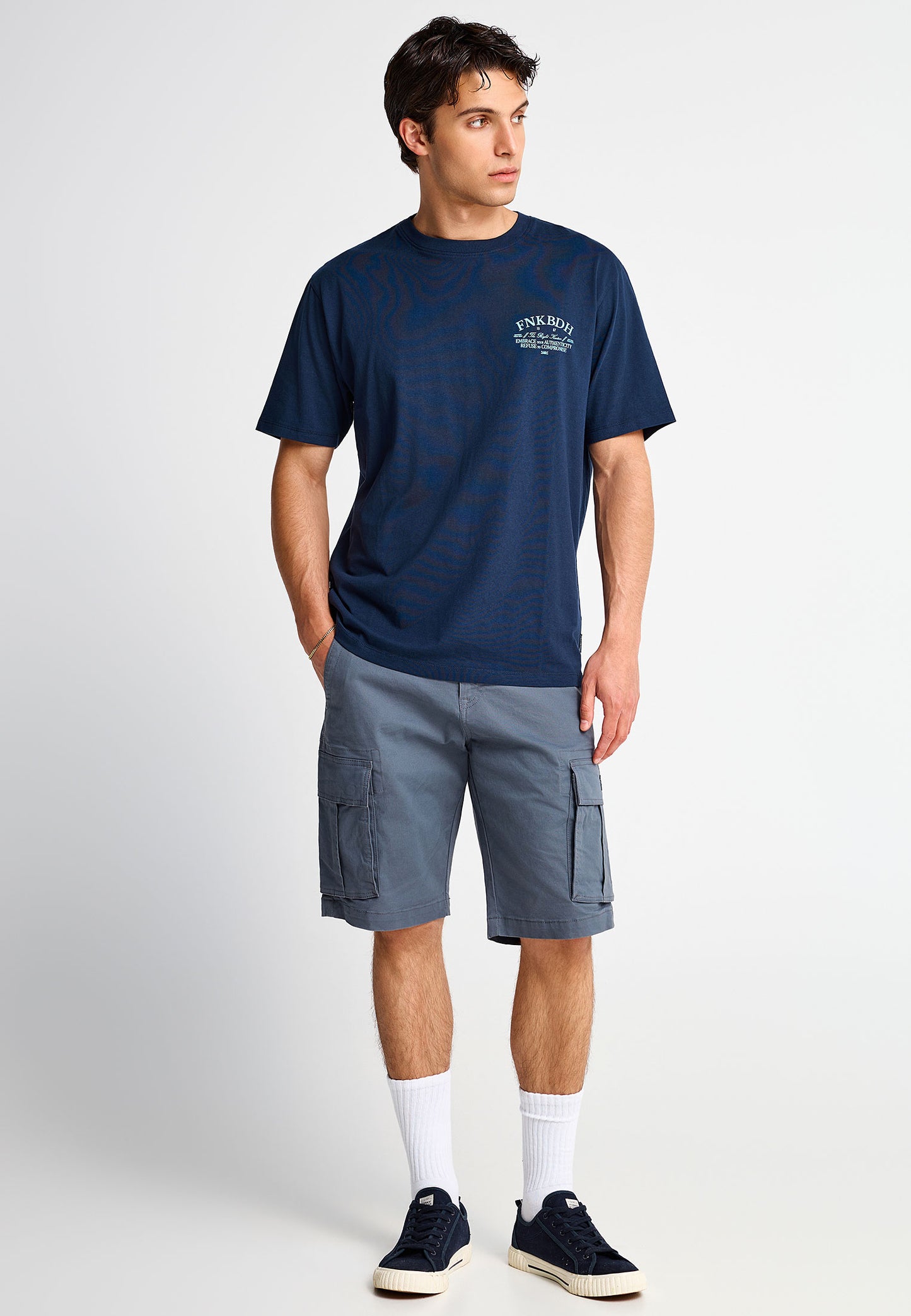 Ανδρική Cargo Βερμούδα Funky Buddha Dusty Blue