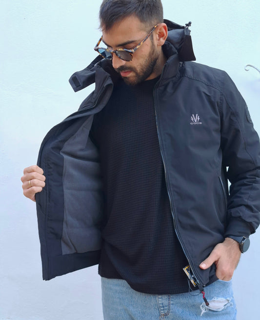Ανδρικό Μπουφάν Slim Fit V-CODE 521 - Μαύρο