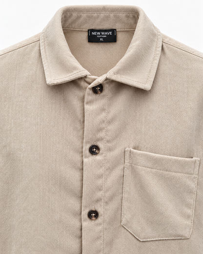 Ανδρικό Overshirt Πουκάμισο New wave Μπέζ