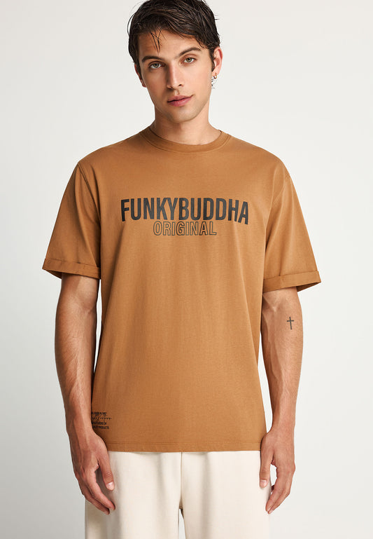Ανδρικό T-Shirt Relax Fit Funky Buddha Mustard