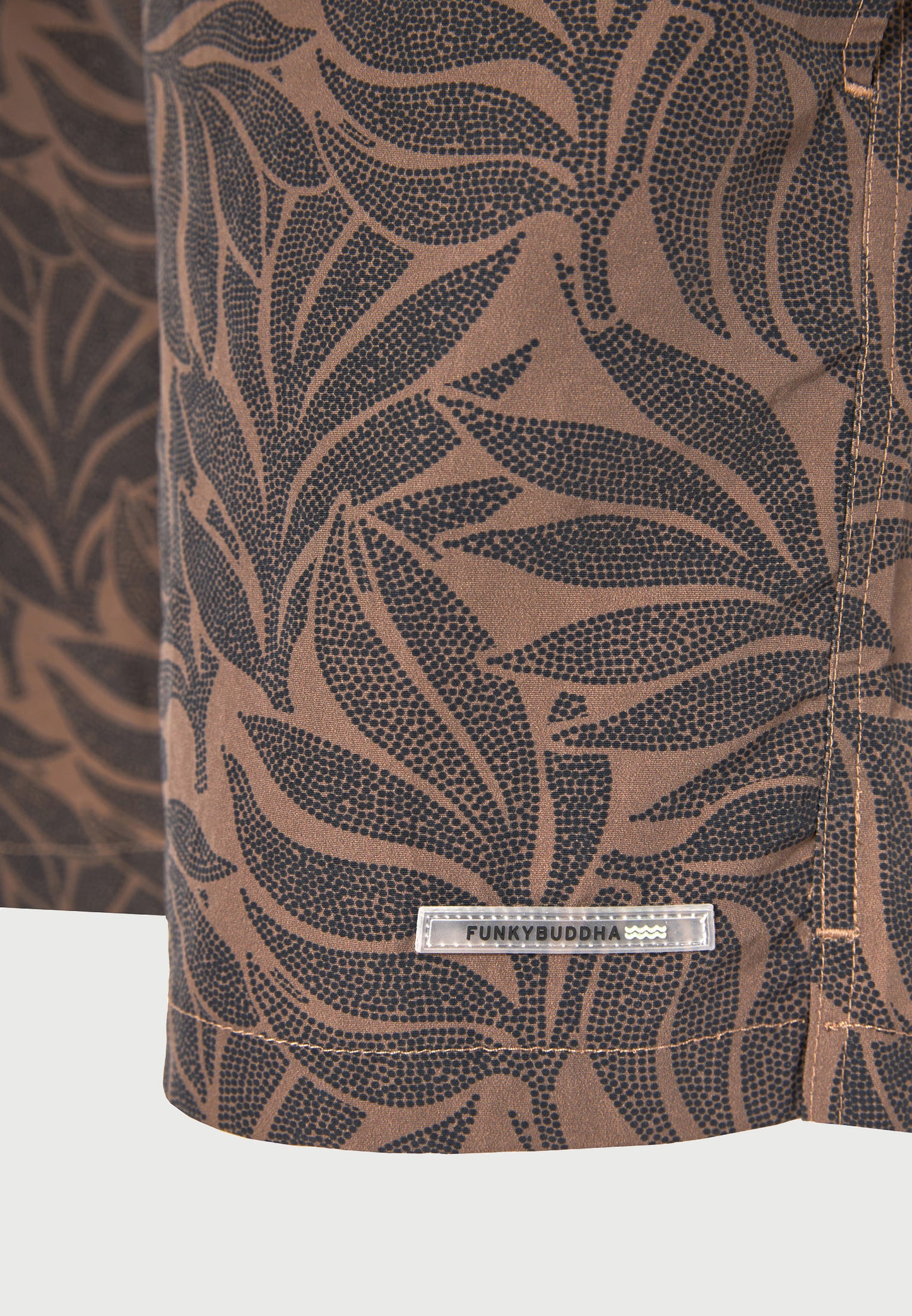 Ανδρικό Μαγιό Tropical Print Funky Buddha Καφέ