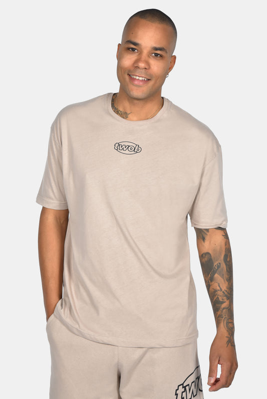 Ανδρικό Oversize T-Shirt Two Brothers Logo - Μπεζ