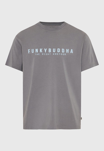 Ανδρικό Μαύρο T-Shirt Funky Buddha Essential Γκρί