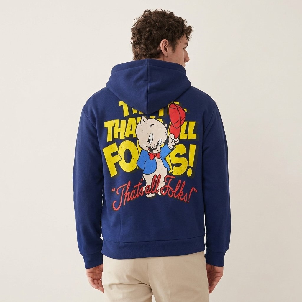 Ανδρικό Φούτερ Porky Pig Logo Μπλέ