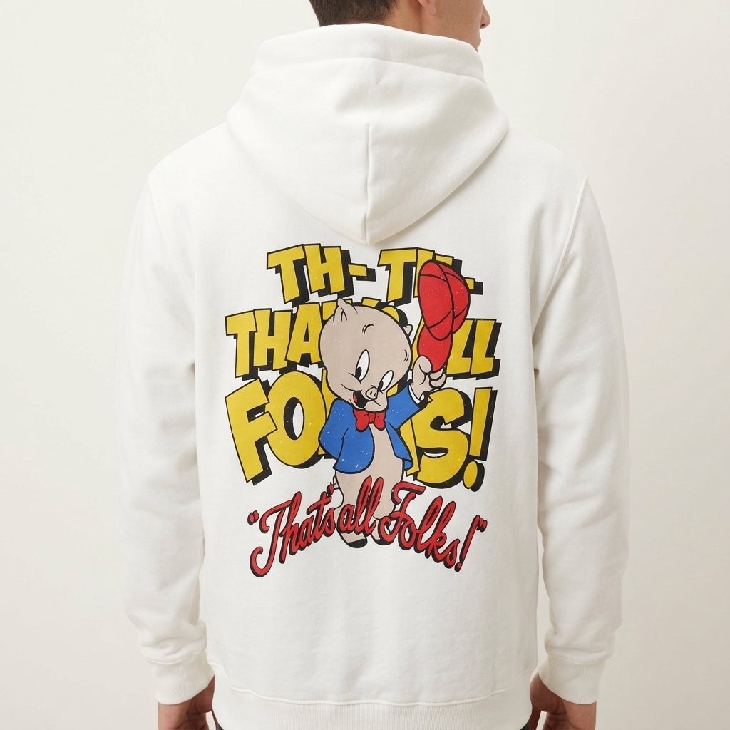 Ανδρικό Φούτερ Porky Pig Logo Εκρού
