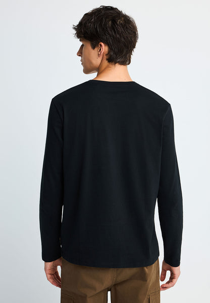 Ανδρική longsleeve Μπλούζα Funky Buddha Μαύρη