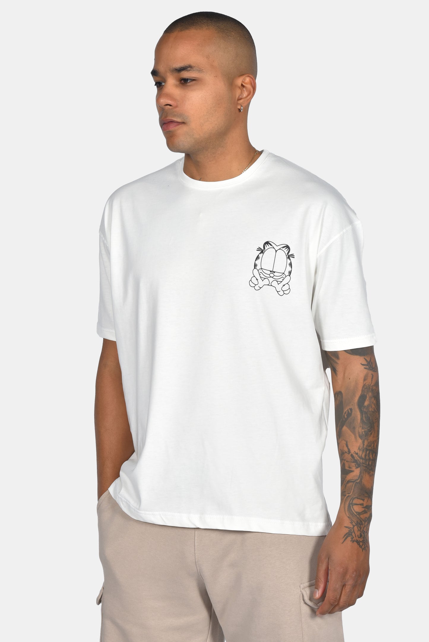 T-Shirt Garfield oversized Clever Λευκό
