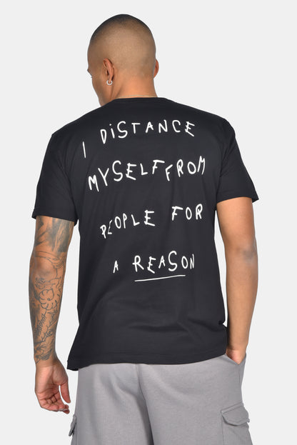 T-Shirt Clever με Print Πλάτης Μαύρο