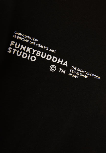 Ανδρικό T-shirt Logo Print Funky Buddha Μαύρο