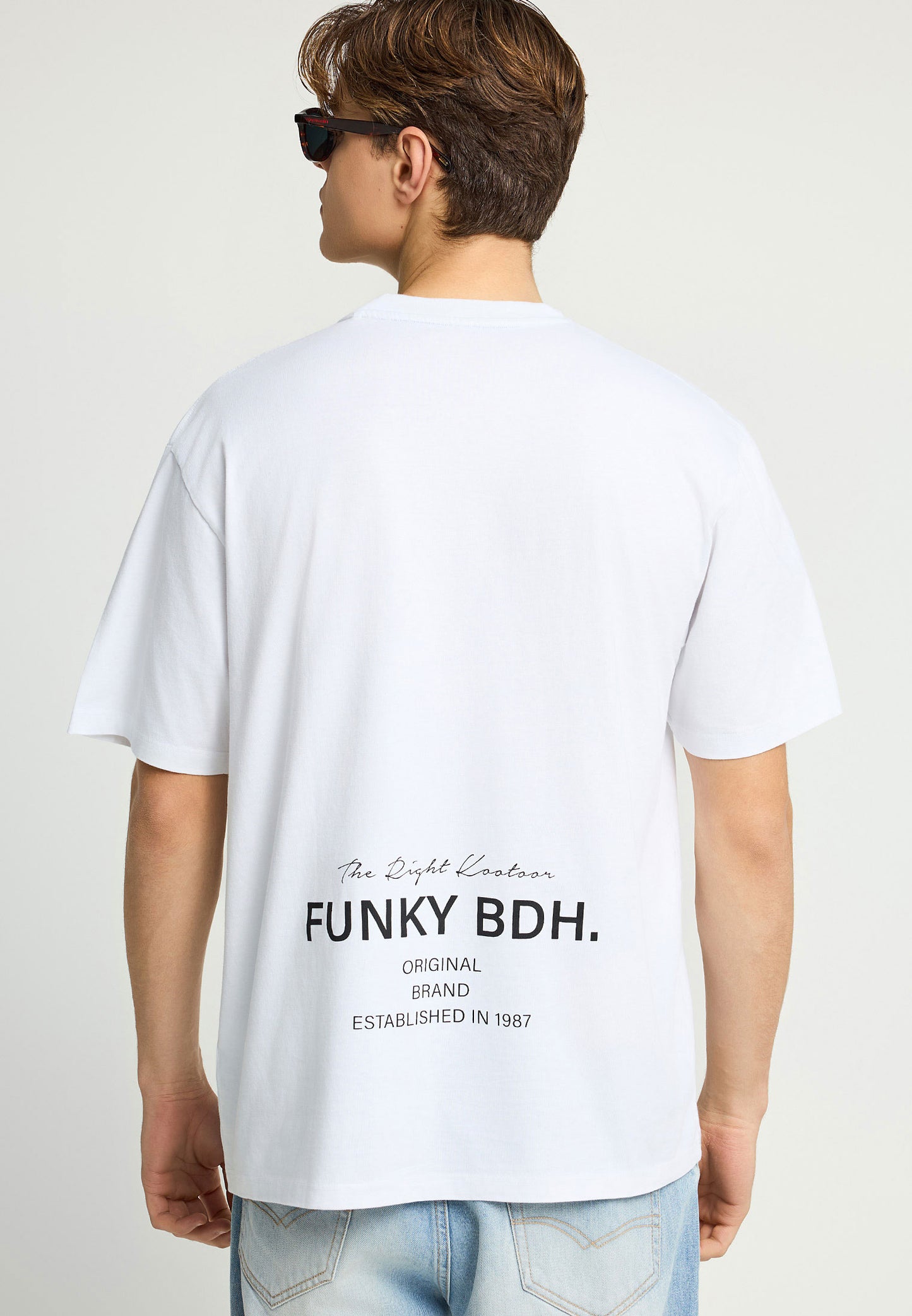 Ανδρικό Relaxed Fit T-Shirt Funky Buddha Λευκό