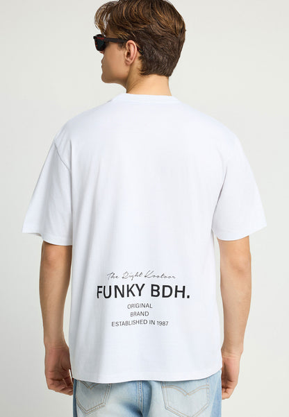 Ανδρικό Relaxed Fit T-Shirt Funky Buddha Λευκό