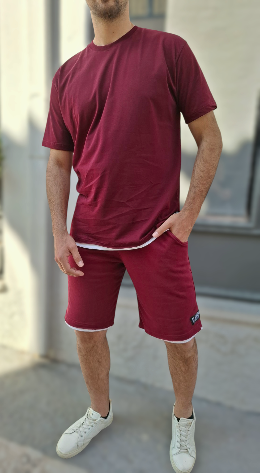 T-Shirt Oversize New Wave - Μπορντό