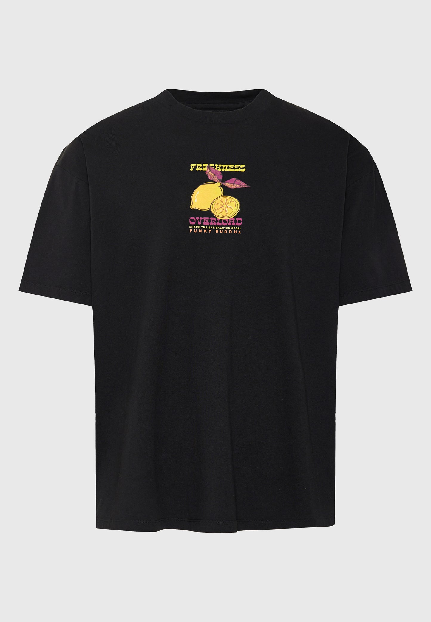 Ανδρικό Oversized T-Shirt Lemon Funky Buddha Μαύρο