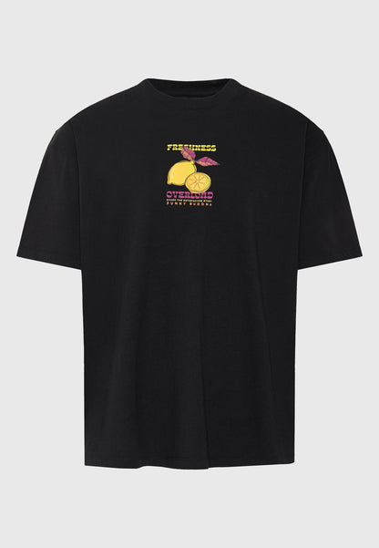 Ανδρικό Oversized T-Shirt Lemon Funky Buddha Μαύρο