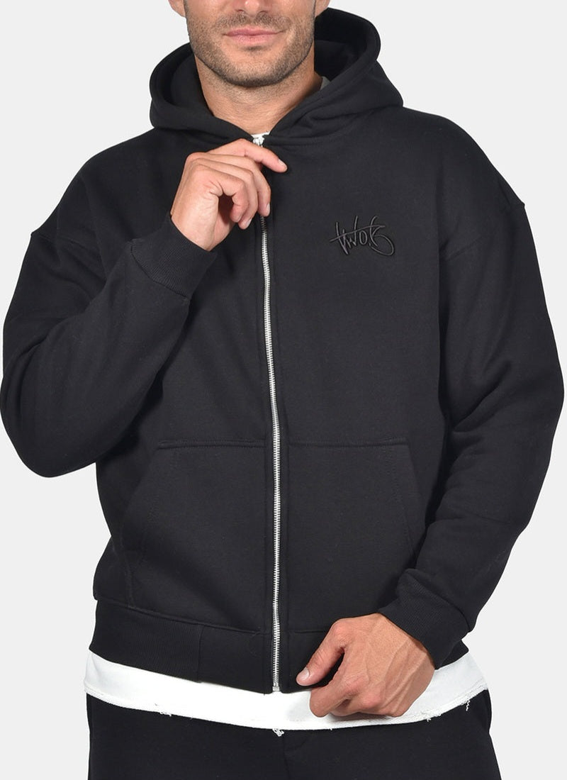 Ζακέτα Φούτερ κουκούλα Two Brothers  - Μαύρη