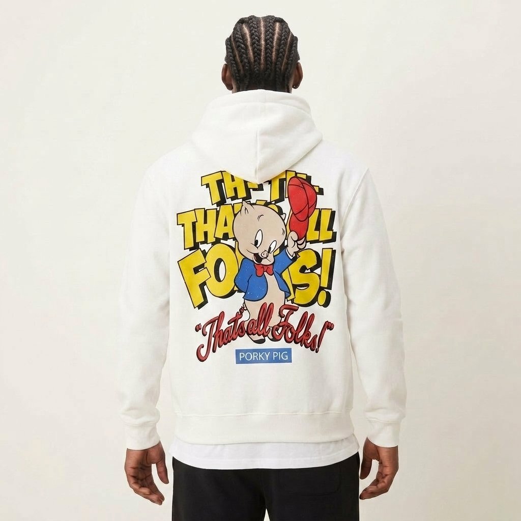 Ανδρικό Φούτερ Porky Pig Logo Εκρού