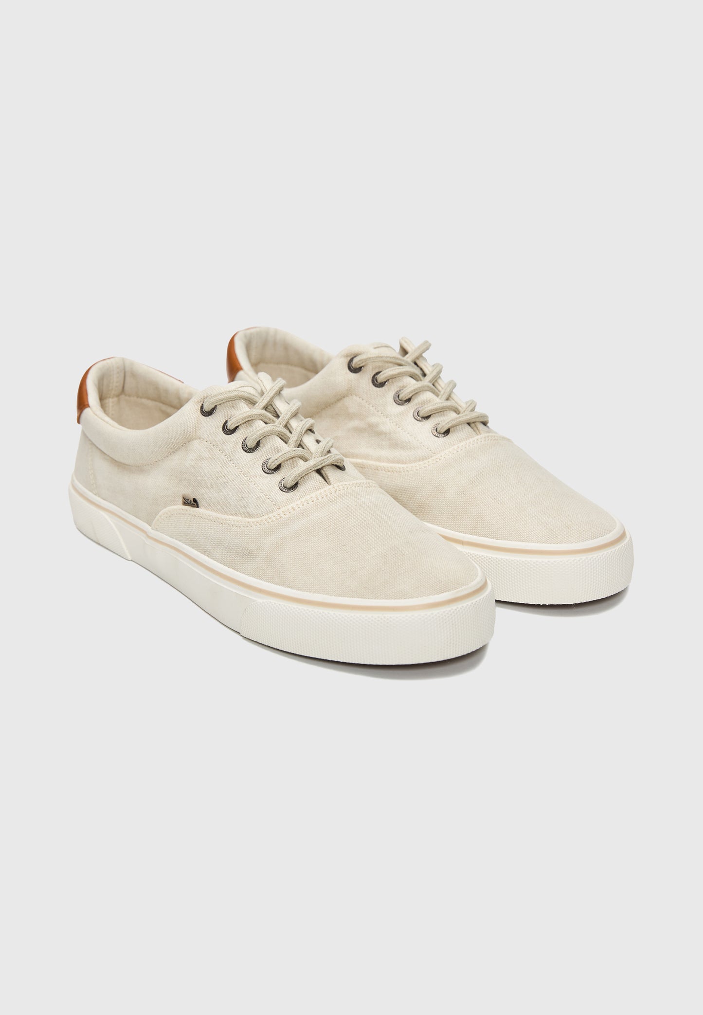 Ανδρικό Παπούτσι Casual Canva sneakers Εκρού