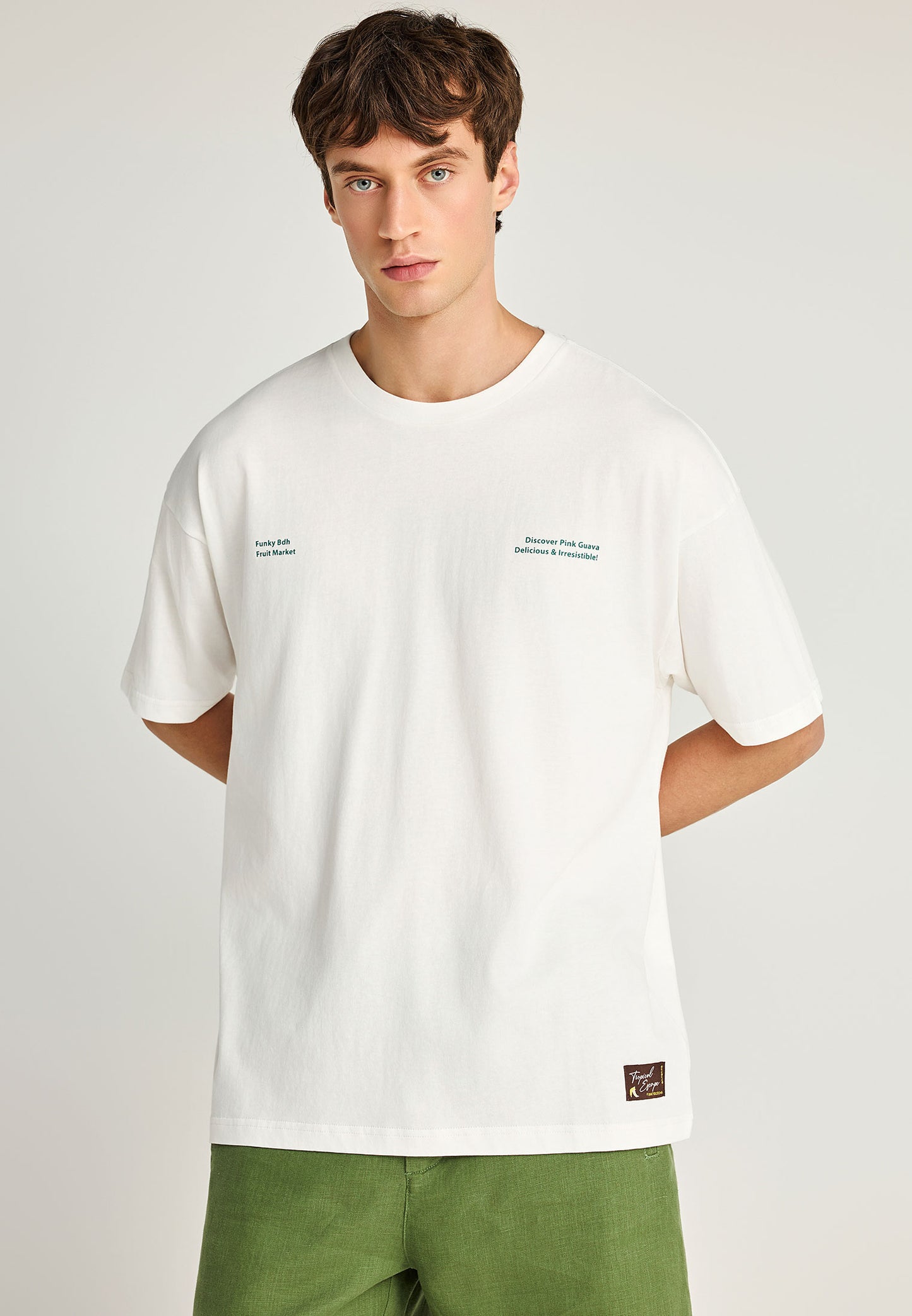 Ανδρικό Oversized T-Shirt Tropical Print Funky Buddha