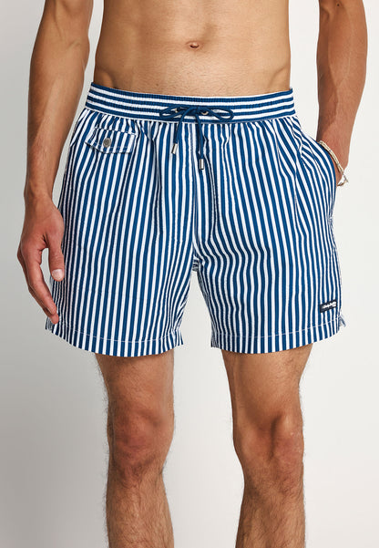 Ανδρικό Μαγιό Ριγέ Funky Buddha Μπλε-Λευκό