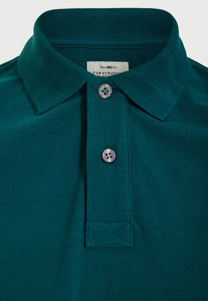 Ανδρικό polo Funky Buddha Essential Πετρόλ