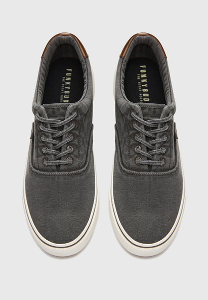 Ανδρικό Παπούτσι Casual Canva sneakers Μαύρο