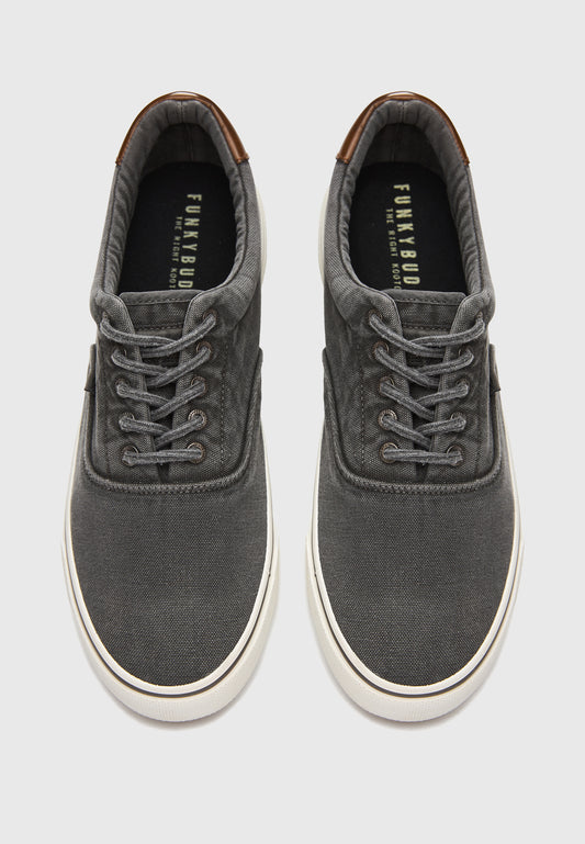 Ανδρικό Παπούτσι Casual Canva sneakers Μαύρο