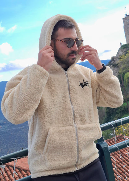 Ζακέτα Oversize Γουνάκι Two Brothers  - Μπέζ