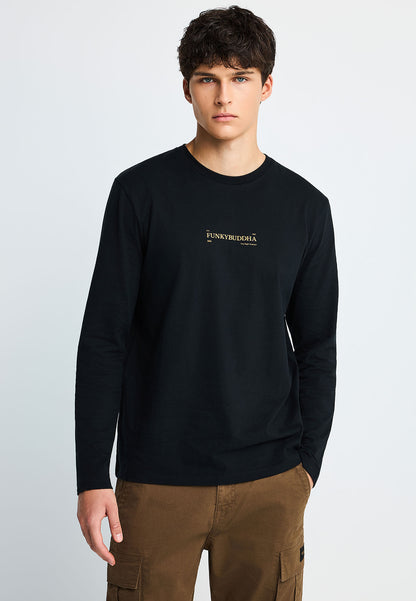 Ανδρική longsleeve Μπλούζα Funky Buddha Μαύρη