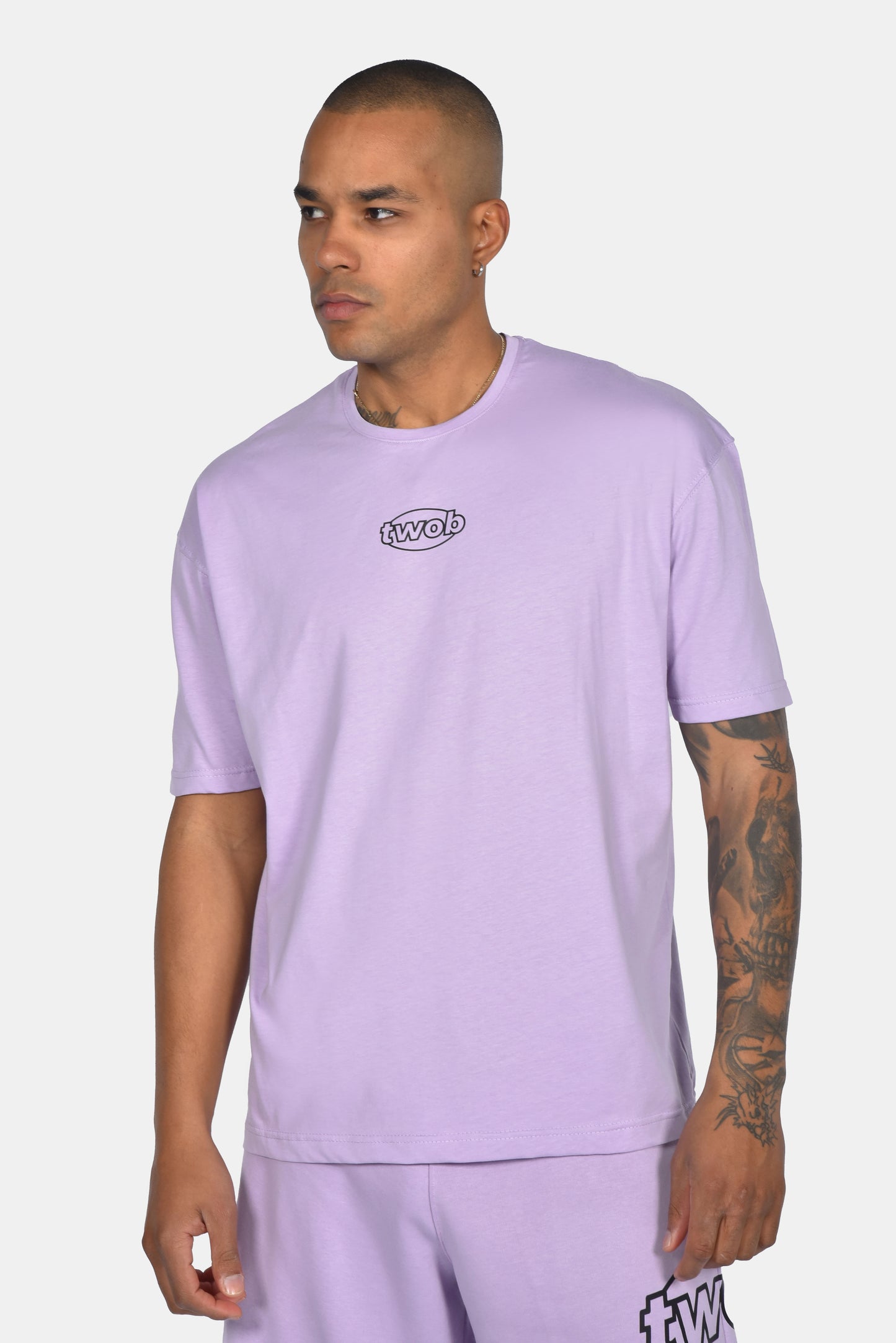 Ανδρικό Oversize T-Shirt Two Brothers Logo - Λιλά