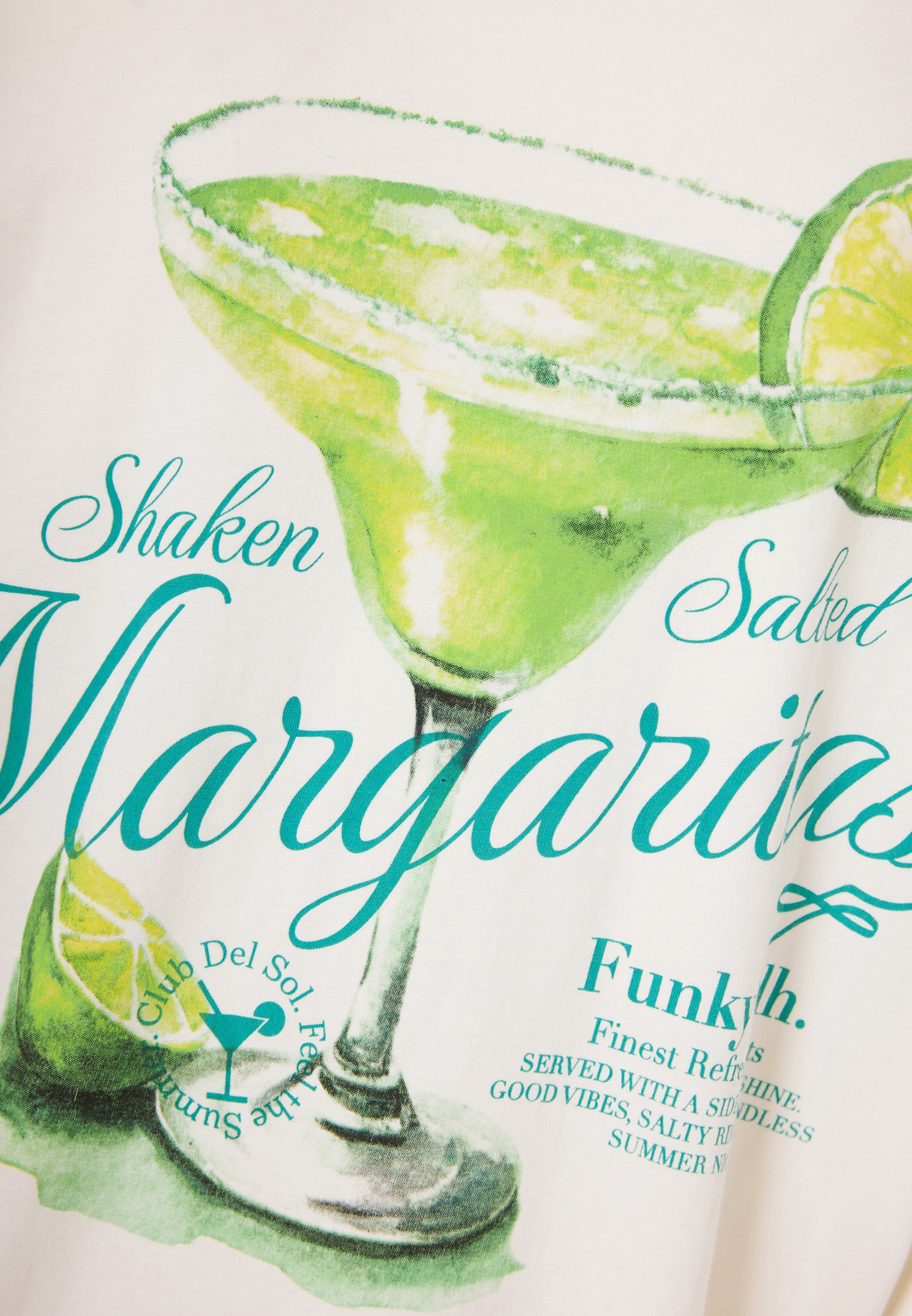Ανδρικό T-Shirt Funky Buddha Margaritas Print Λευκό
