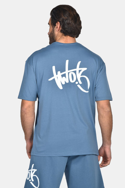 Ανδρικό Oversized T-Shirt Two Brothers Σιέλ