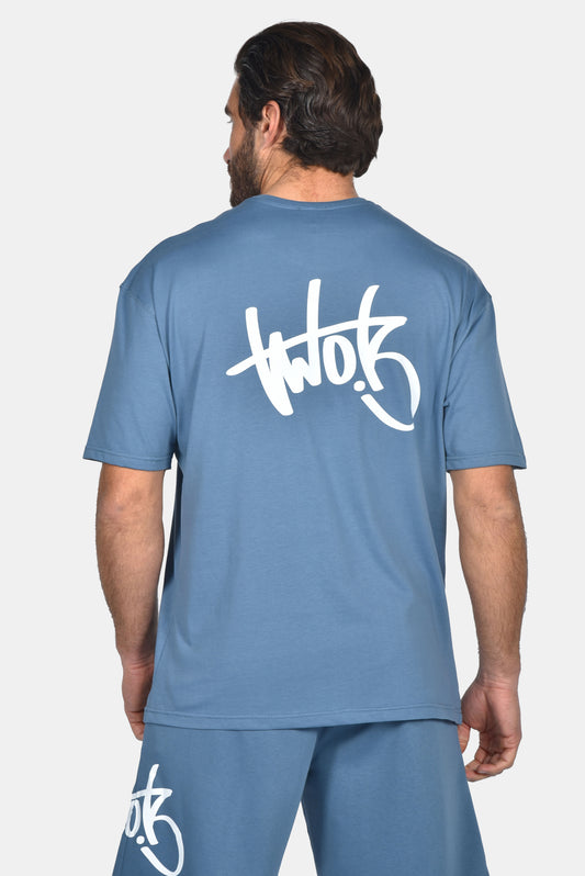 Ανδρικό Oversized T-Shirt Two Brothers Σιέλ