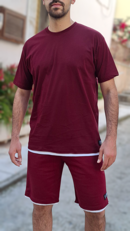T-Shirt Oversize New Wave - Μπορντό