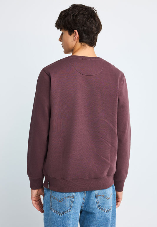 Ανδρική μπλούζα φούτερ crewneck Funky Buddha Shadow Mauve