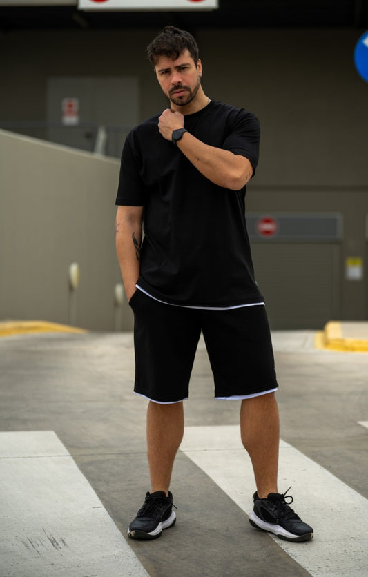 T-Shirt Oversize - Μαύρο