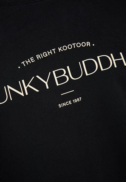 Ανδρική μπλούζα φούτερ crewneck Funky Buddha Μαύρη
