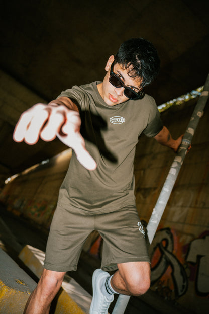 Ανδρικό Oversize T-Shirt Two Brothers Logo - Χακί