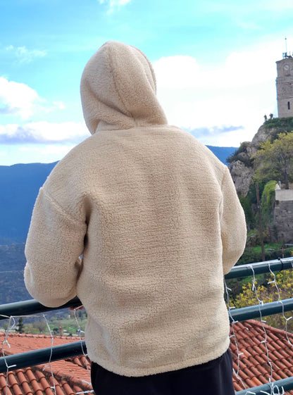 Ζακέτα Oversize Γουνάκι Two Brothers  - Μπέζ