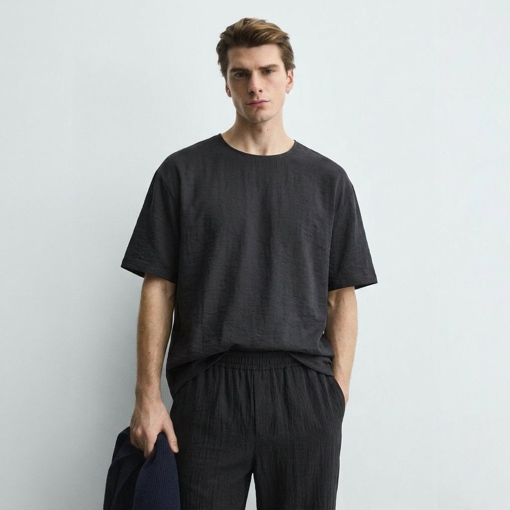 Ανδρικό Oversized T-Shirt Amg Kedi Μαύρο