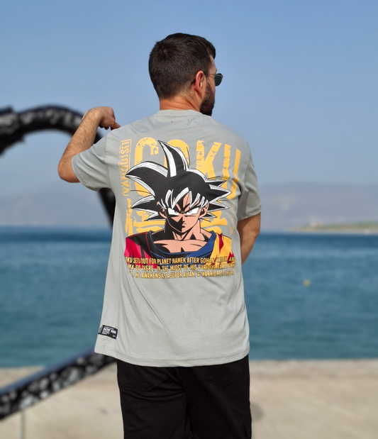 Oversize T-Shirt Dragon Logo - Cement Γκρι