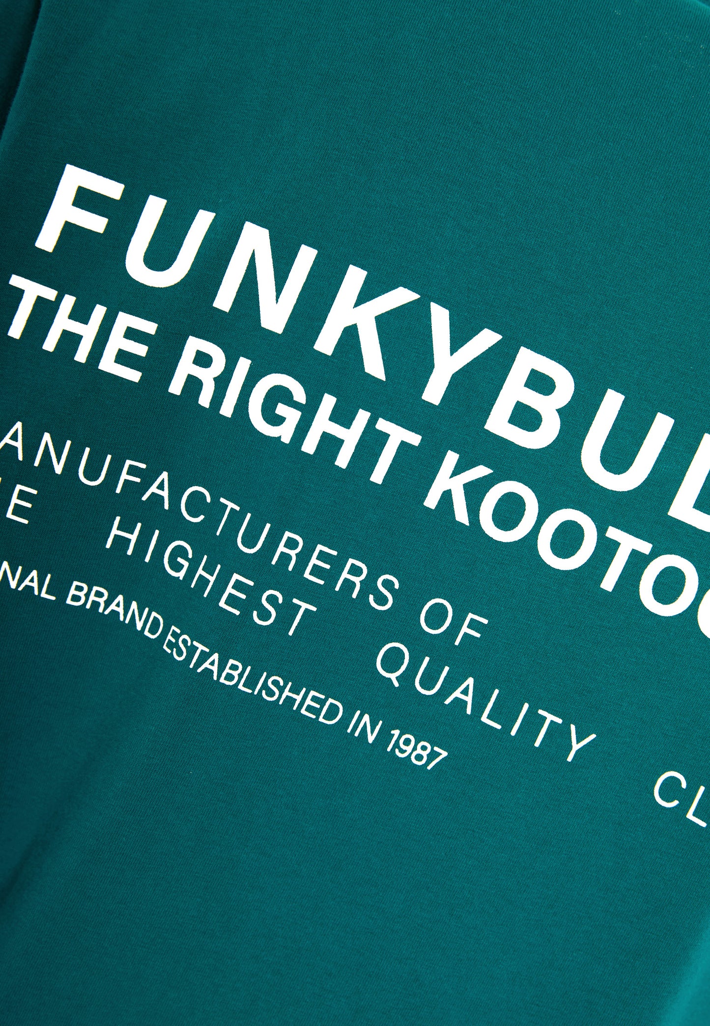Ανδρικό T-shirt Logo Print Funky Buddha Πετρόλ