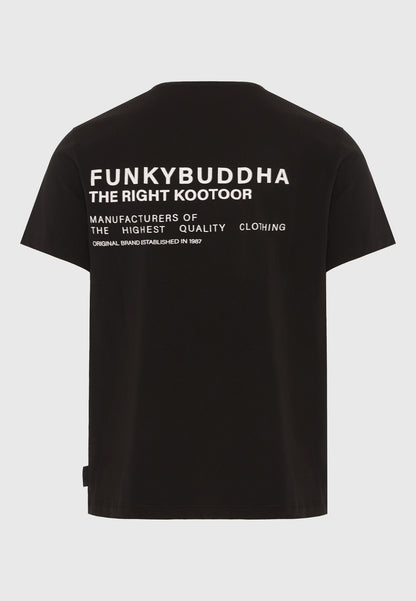 Ανδρικό T-shirt Logo Print Funky Buddha Μαύρο