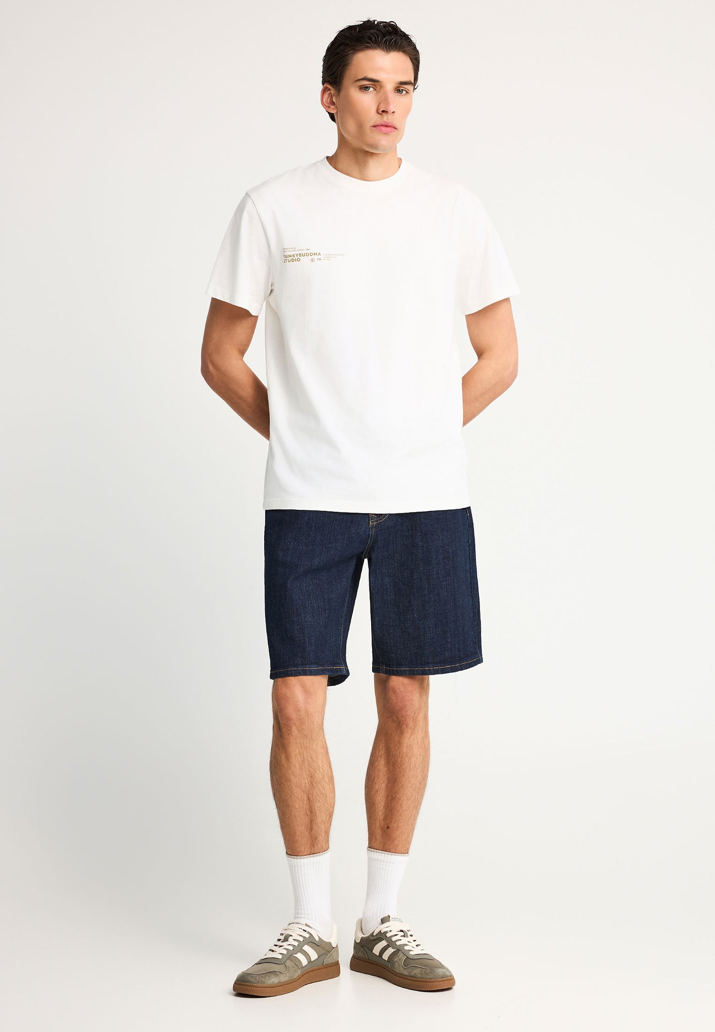 Ανδρικό T-shirt Logo Print Funky Buddha Off-White
