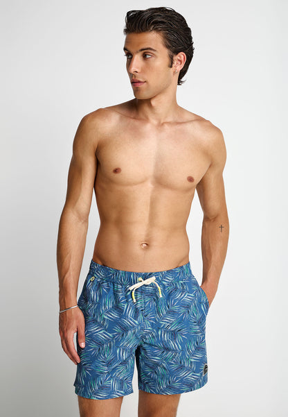 Ανδρικό Μαγιό Tropical Print Funky Buddha Μπλε